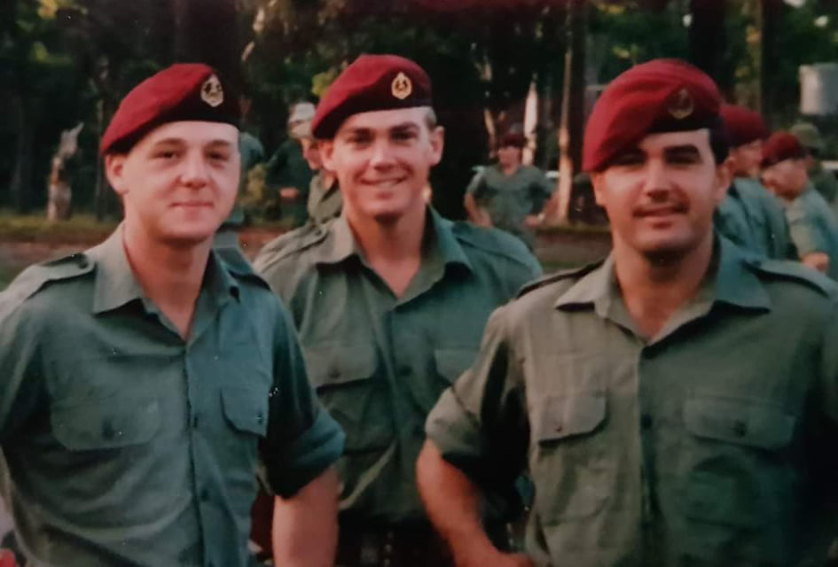 1988 with mates Gav Kotnik and Dean Hilli when we were in 3RAR the paratroop battalion.